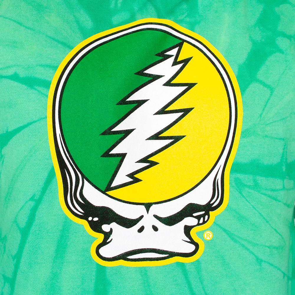 Ducks Spirit, Green, Hoodie, Cotton Blend, Men, Unisex, Football, Class Trip, Tie-Dye, Grateful Dead, Steal ur Face, Pullover, Sweatshirt, 997220